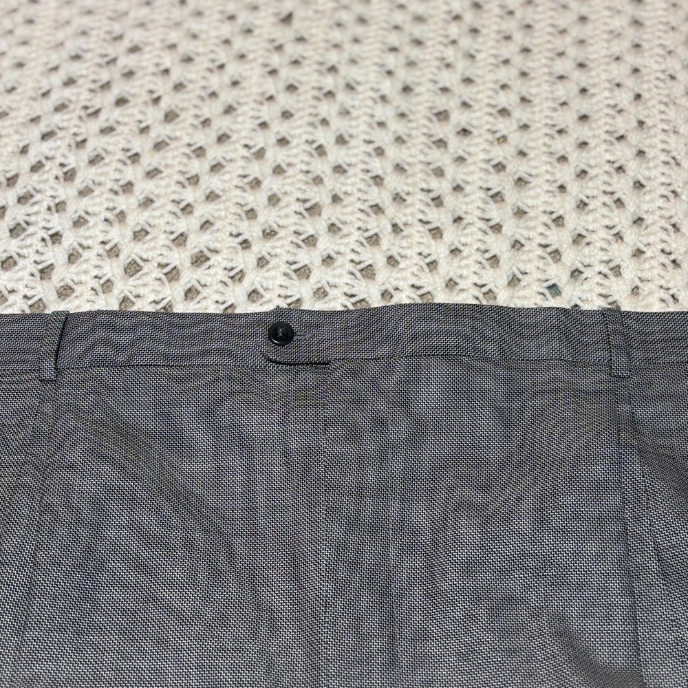 Zanella Nordstrom Gray Microdots Wool Dress Pants Slacks 48x32 Trousers‎ Italy - Picture 4 of 11